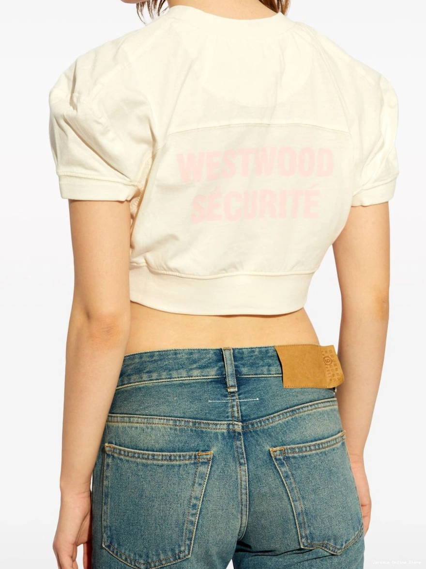 Affordable Women logo-print cropped cotton Versace T-shirt 0328